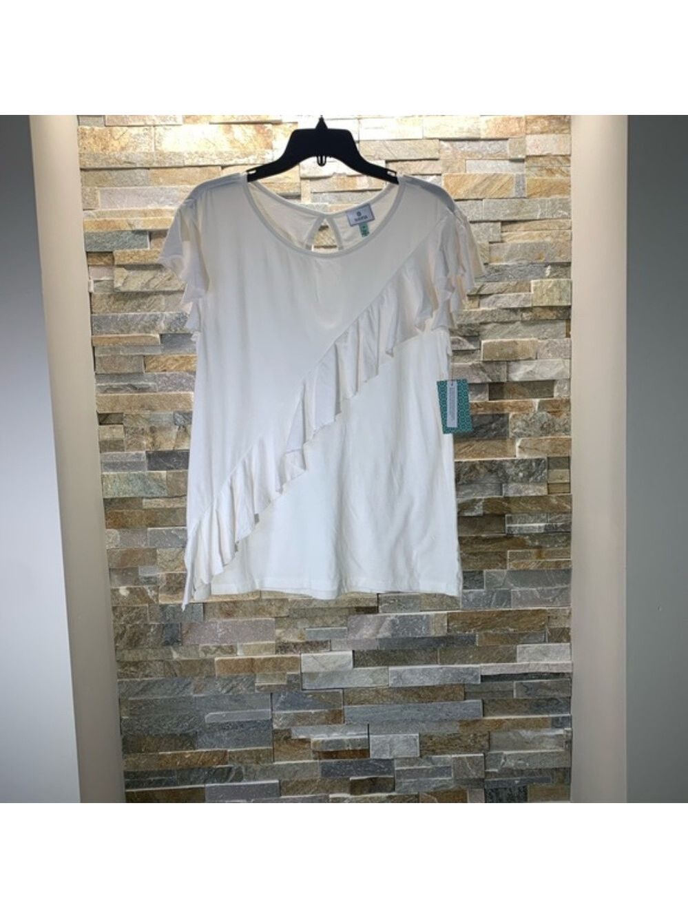 SUSINA Draped Ruffle Panel Tee - Picture 6 of 6